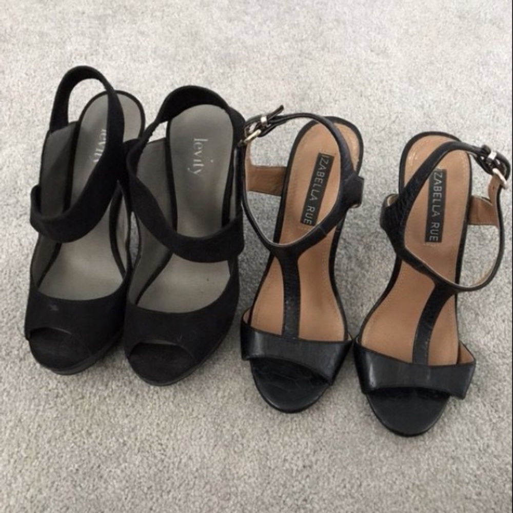 2 pairs of black heels